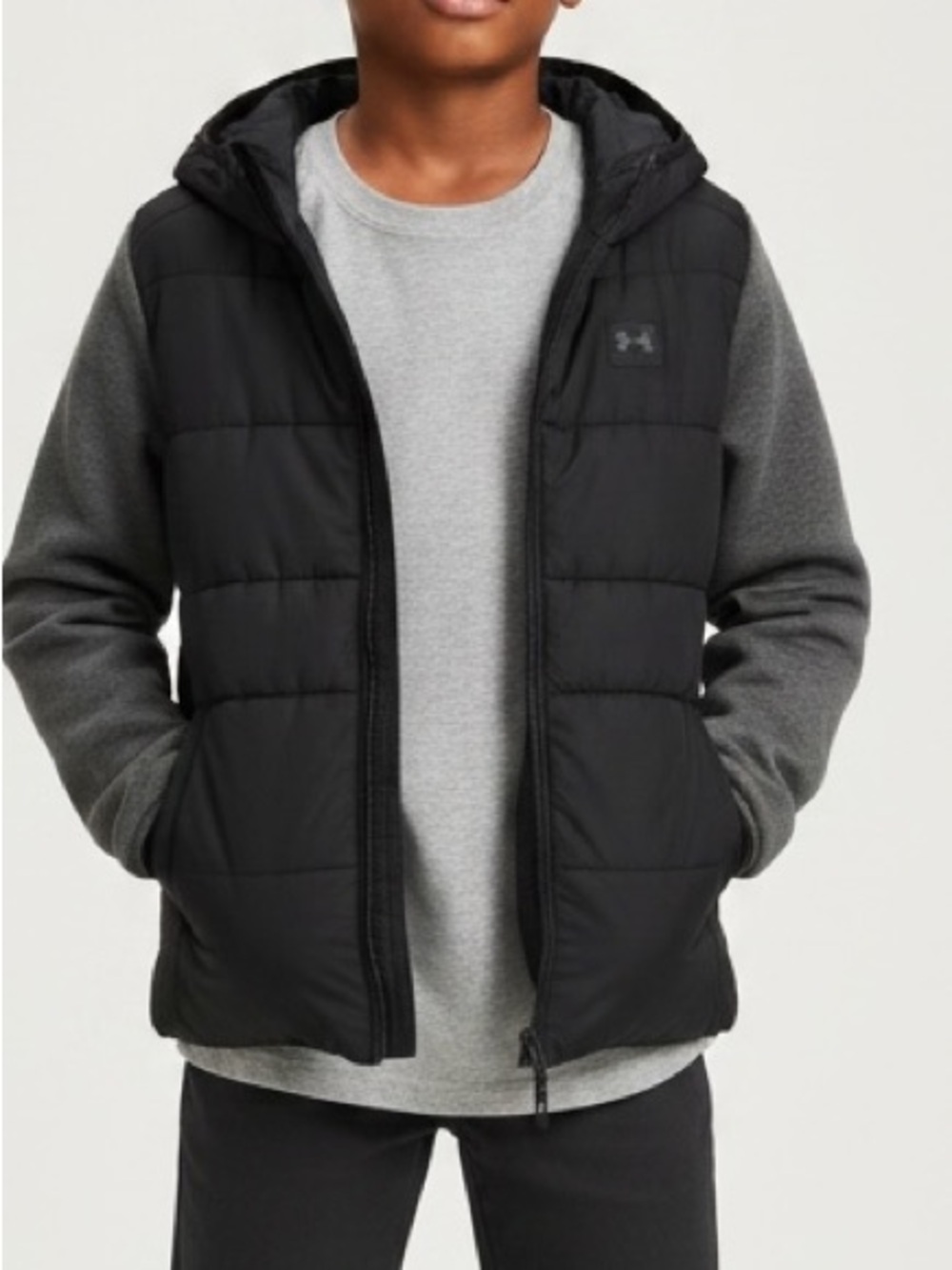 Under Armour• Black And Dark Gray Hooded Jacket•XL